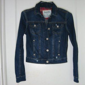 AEROPOSTALE - PETITE SIZE SMALL - 4 FRONT BUTTONS - PLAID ACCENTS - CROP TOP